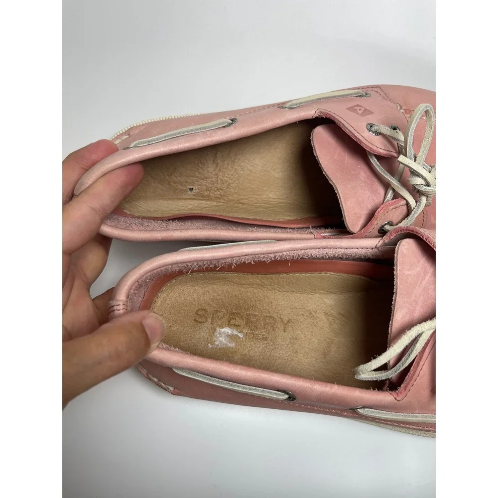 Sperry Top-Sider Authentic Original Men 12 M Pink Leather Boat Shoes Resort